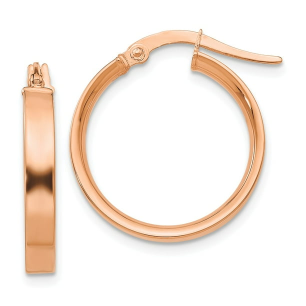14K Rose Gold Plated Rose Rhodium Hoop Earrings 14K Rose Gold Plated Rose Rhodium Hoop Earrings